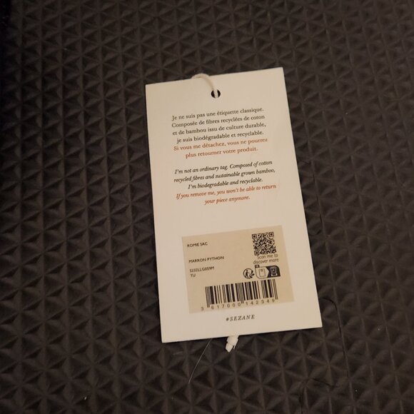 Sezane Romie bag Brown Python print - Picture 7 of 8